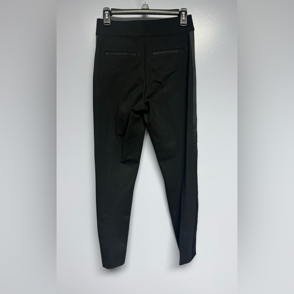 SPANX Women’s Black pull on ponte tux satin side stripe Ankle Pants S - Picture 4 of 15